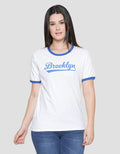 Nevada Kaos Lengan Pendek Wanita Print Ringer Brooklyn