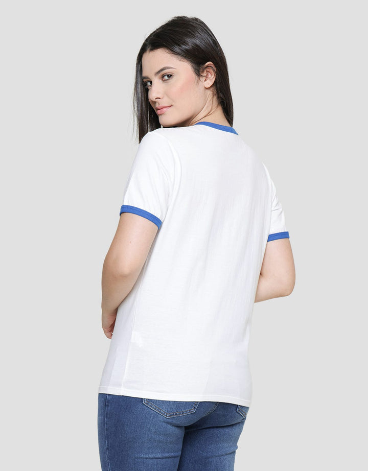 Nevada Kaos Lengan Pendek Wanita Print Ringer Brooklyn