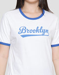 Nevada Kaos Lengan Pendek Wanita Print Ringer Brooklyn