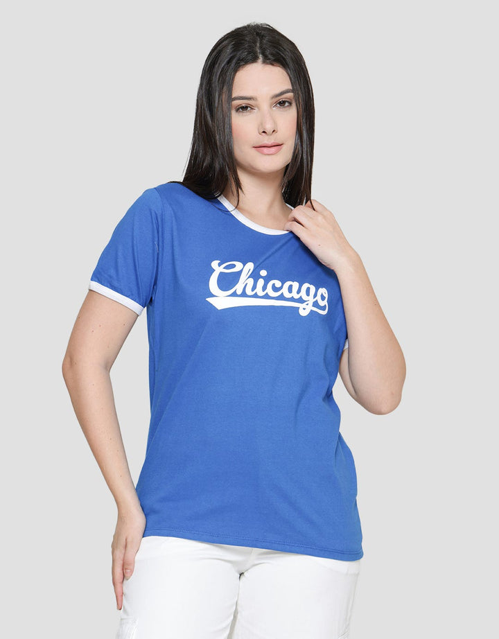 Nevada Ringer Chicago Kaos Lengan Pendek Wanita