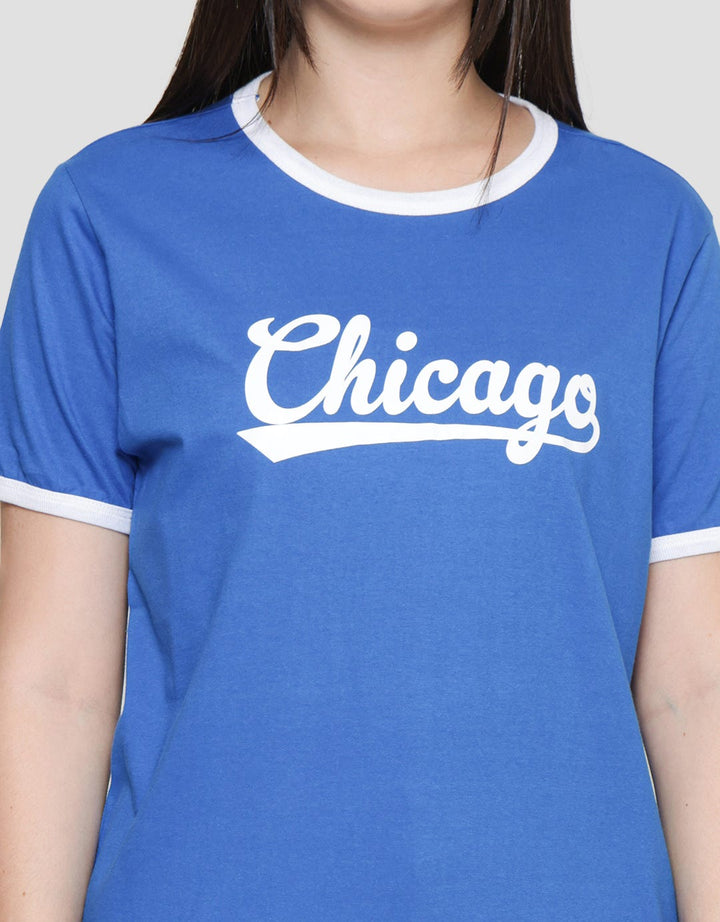 Nevada Ringer Chicago Kaos Lengan Pendek Wanita