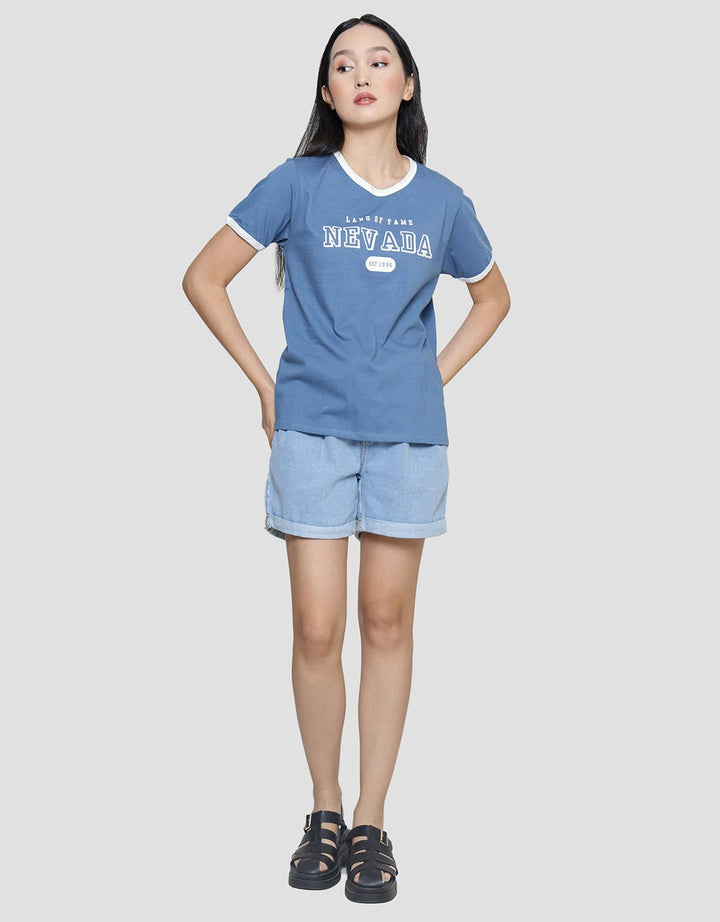 Nevada Lengan Pendek T-Shirt Sld Bb Reg Ringer Wanita