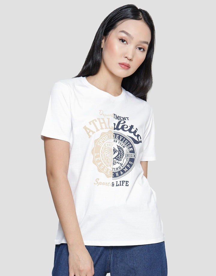 Nevada Athletic Print Kaos Casual Wanita