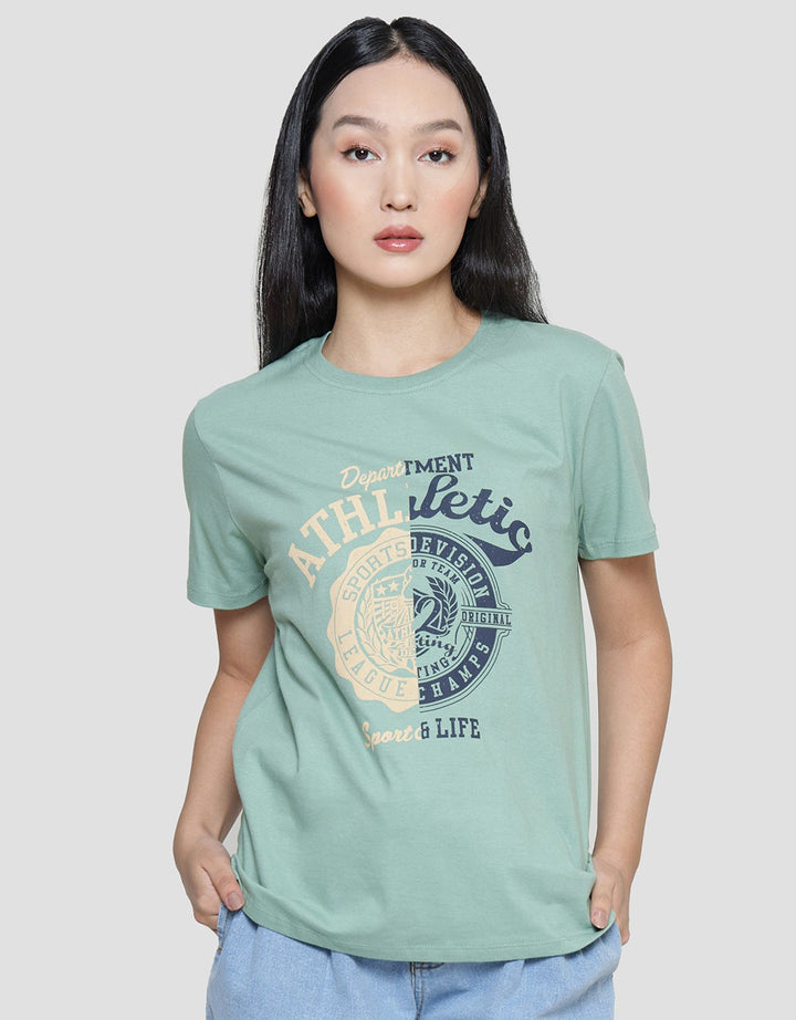 Nevada Athletic Print Kaos Casual Wanita