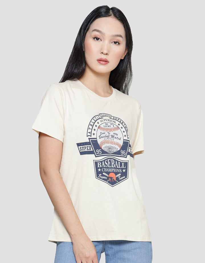 Nevada Baseball Print Reguler Kaos Wanita