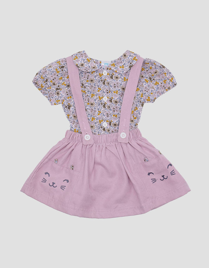 Pipiniko Pinafore Cat Midi Dress Anak Perempuan