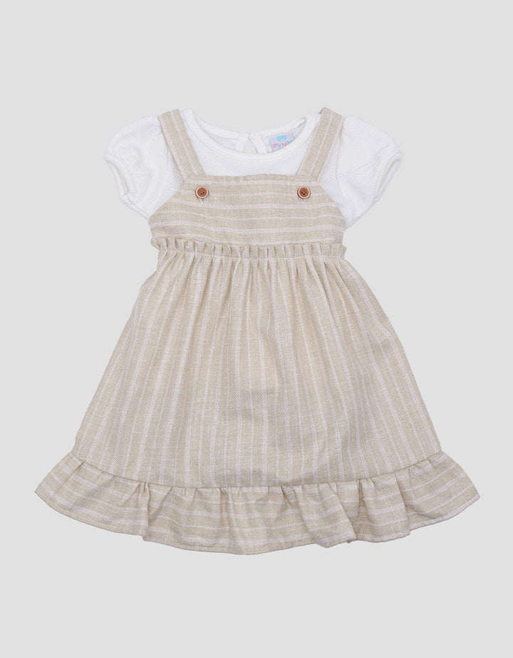Pipiniko Pinafore Stripe Midi Dress Anak Perempuan