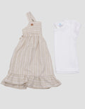 Pipiniko Pinafore Stripe Midi Dress Anak Perempuan