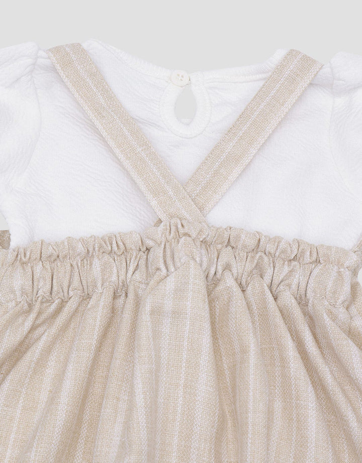 Pipiniko Pinafore Stripe Midi Dress Anak Perempuan