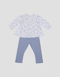 Pipiniko One Set Anak Perempuan Print Blue Flower