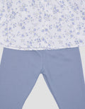Pipiniko One Set Anak Perempuan Print Blue Flower