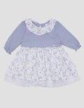 Pipiniko Midi Dress Combi Kerah Lengan Panjang Anak Perempuan