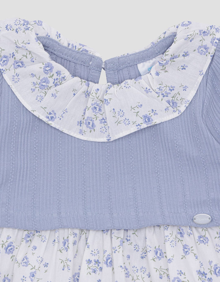 Pipiniko Midi Dress Combi Kerah Lengan Panjang Anak Perempuan