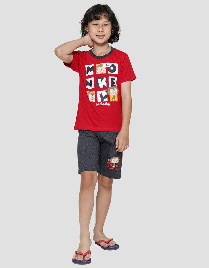 Little M Monkey Print Set Pakaian Anak Laki-laki