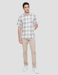 Cardinal Casual Check Print Men's Short Sleeve Shirt