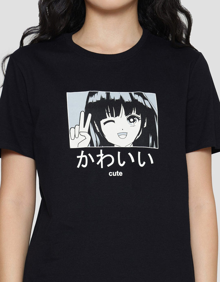 Nevada Cute Anime Kaos Wanita