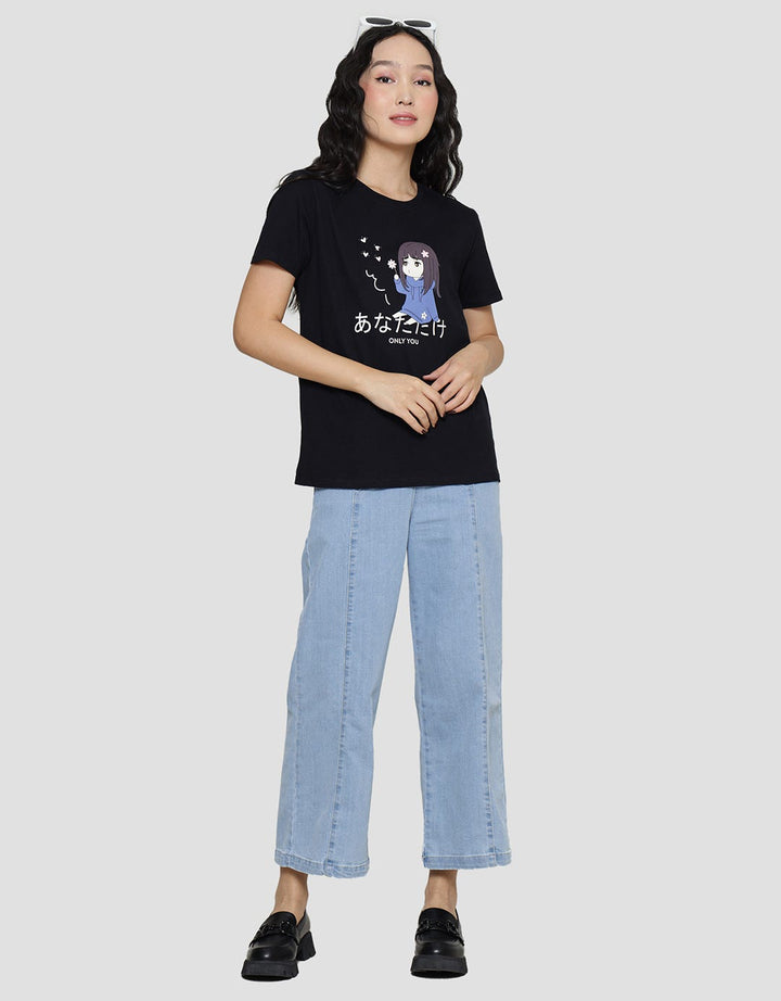 Nevada Anime I Just Wanna Be With You Kaos Lengan Pendek Wanita