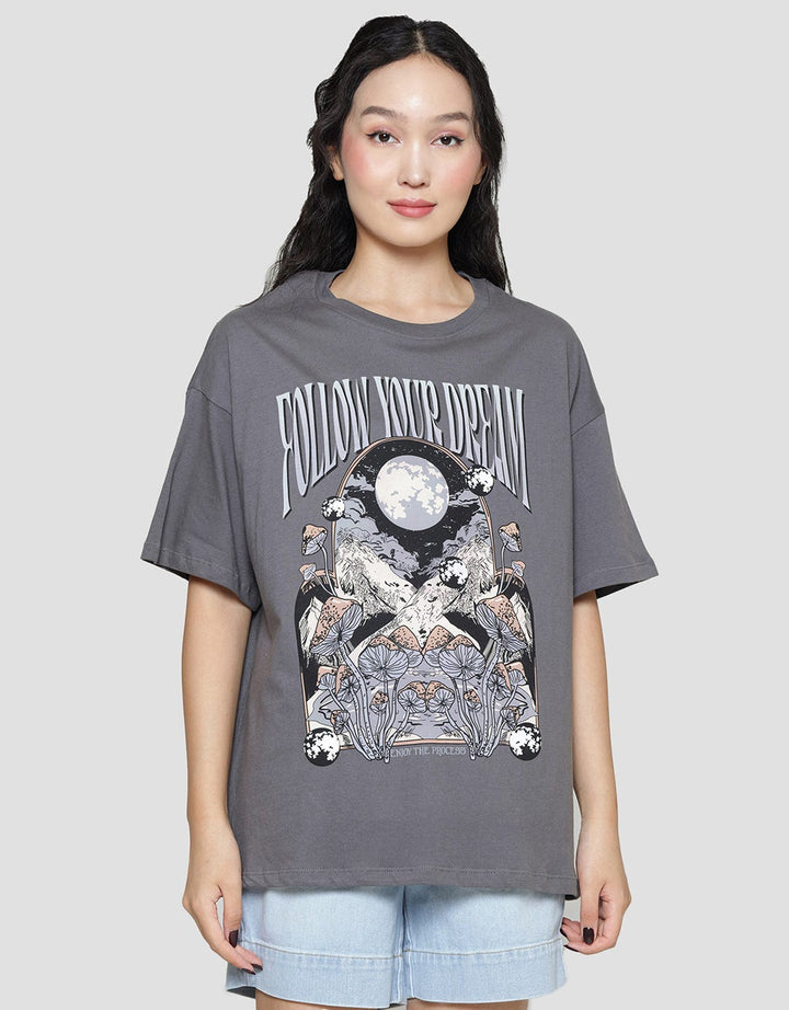 Nevada Oversize Follow Your Dream Kaos Lengan Pendek Wanita