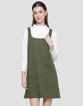Nevada Overall Inner Midi Dress Wanita