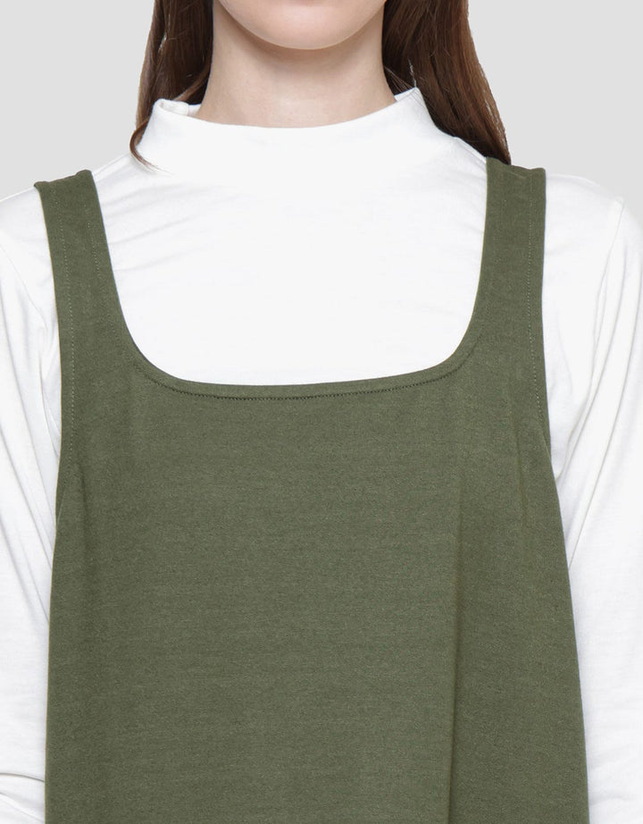 Nevada Overall Inner Midi Dress Wanita