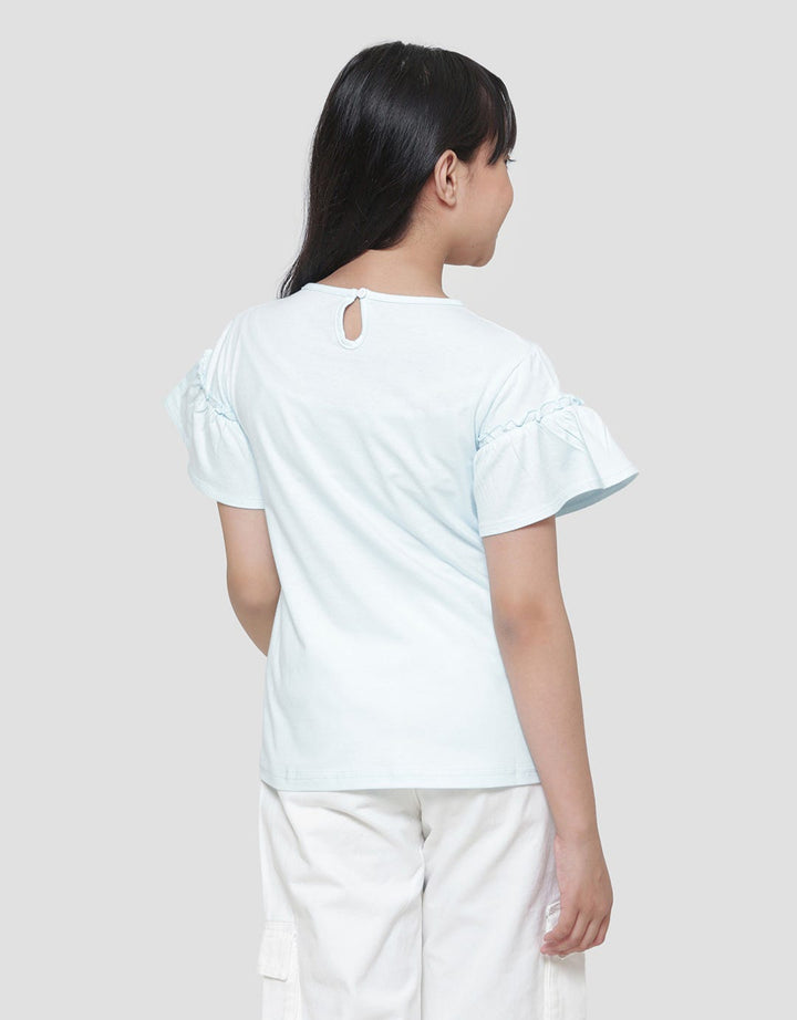 Disney Lengan Ruffle Cinderella Kaos Lengan Pendek Anak Perempuan