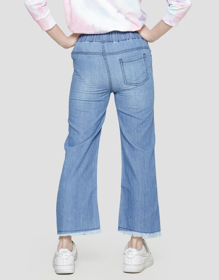 Disney Fraying Princess Anime Girls Denim Long Pants