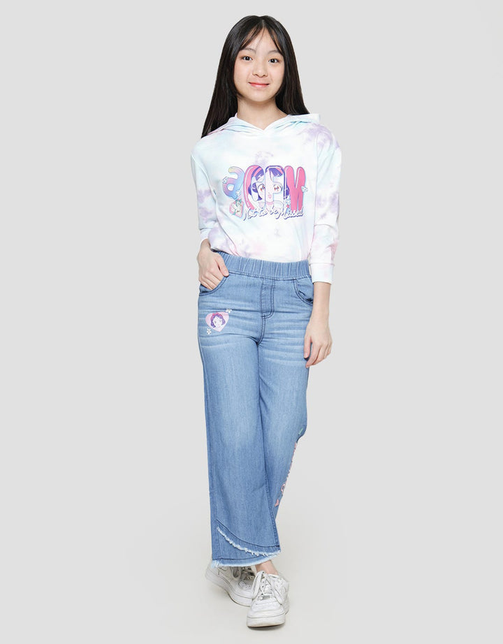 Disney Fraying Princess Anime Girls Denim Long Pants