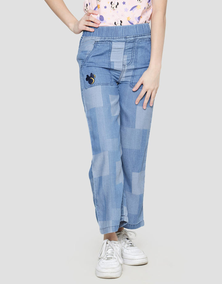 Disney Celana Panjang Denim Miinie Checked Anak Perempuan