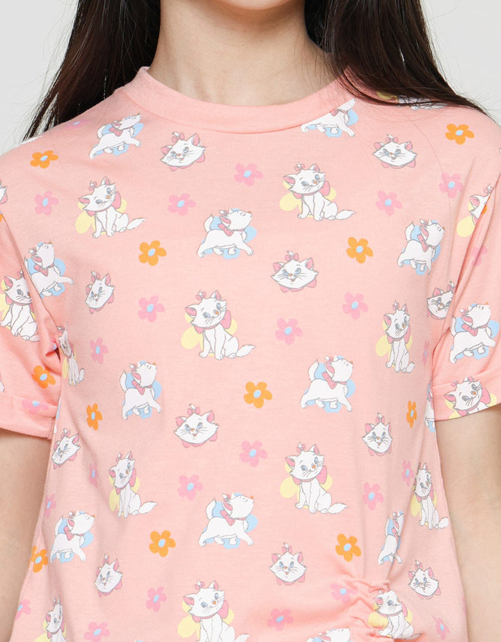 Disney Drawstring Print Marie Girls T-Shirt