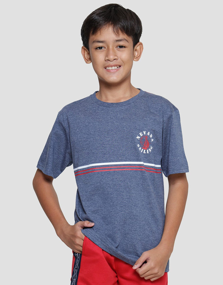 Nevada Stripe Logo Sailing Kaos Anak Laki-laki