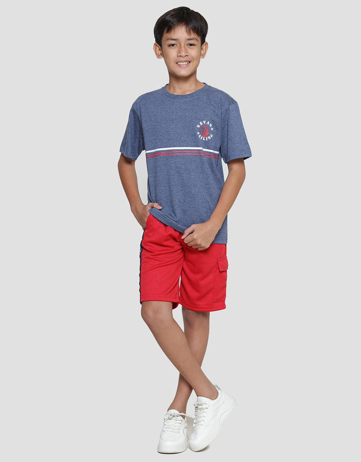 Nevada Stripe Logo Sailing Kaos Anak Laki-laki