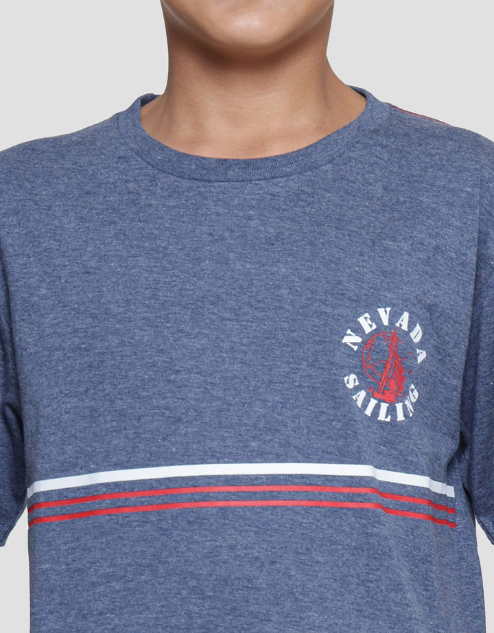 Nevada Stripe Logo Sailing Kaos Anak Laki-laki