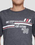 Nevada Kaos Lengan Pendek Print Stripe One Step Moving Forward Anak Laki-laki