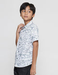 Nevada Poplin Print Abstract Kemeja Lengan Pendek Anak Laki-Laki