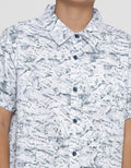 Nevada Poplin Print Abstract Kemeja Lengan Pendek Anak Laki-Laki
