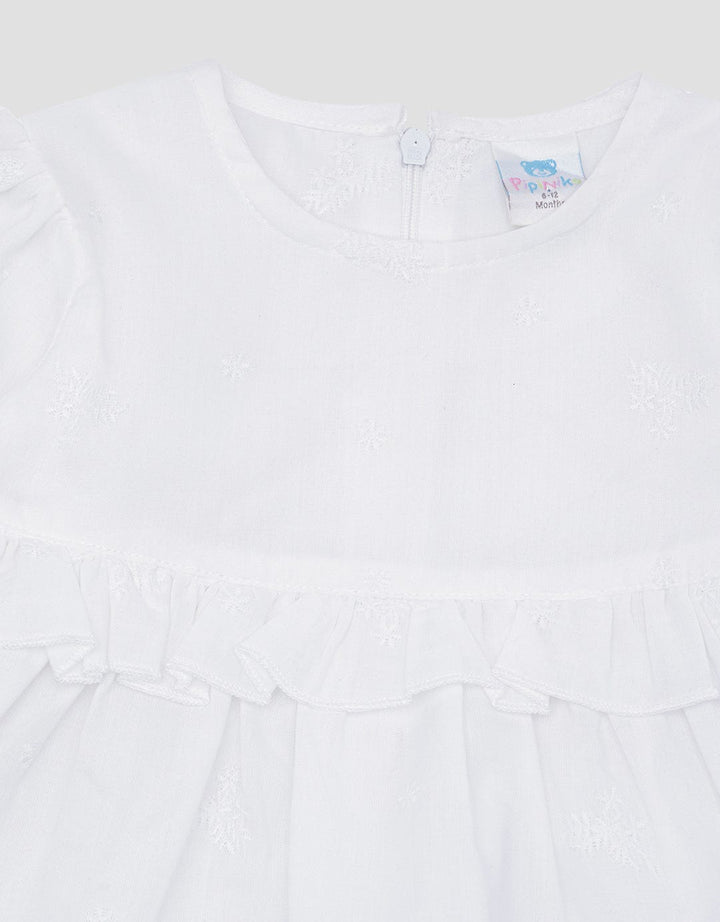 Pipiniko Midi Dress Bordir Lengan Pendek Anak Perempuan