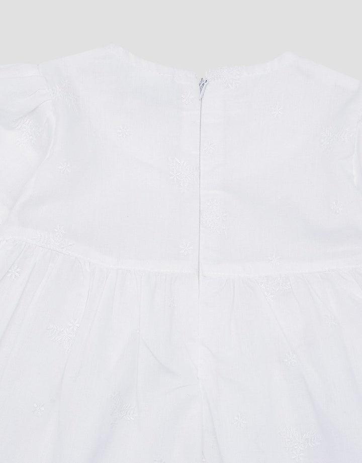 Pipiniko Midi Dress Bordir Lengan Pendek Anak Perempuan