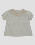 Pipiniko Smock Gold Thread Blouse Short Sleeve Girls