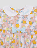 Pipiniko Stripes Flower Lengan Pendek Midi Dress Anak Perempuan