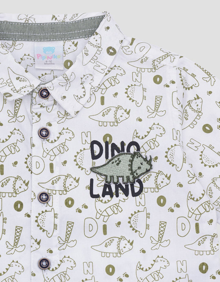 Pipiniko Fp Dino Land Boys Short Sleeve Shirt