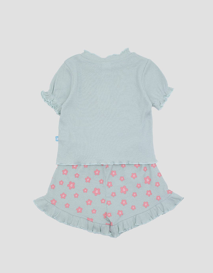 Pipiniko Ribbed Short Mouse Baju Set Anak Perempuan