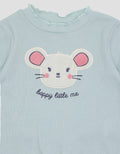 Pipiniko Ribbed Short Mouse Baju Set Anak Perempuan