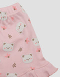Pipiniko Ribbed Short Bear Baju Set Anak Perempuan