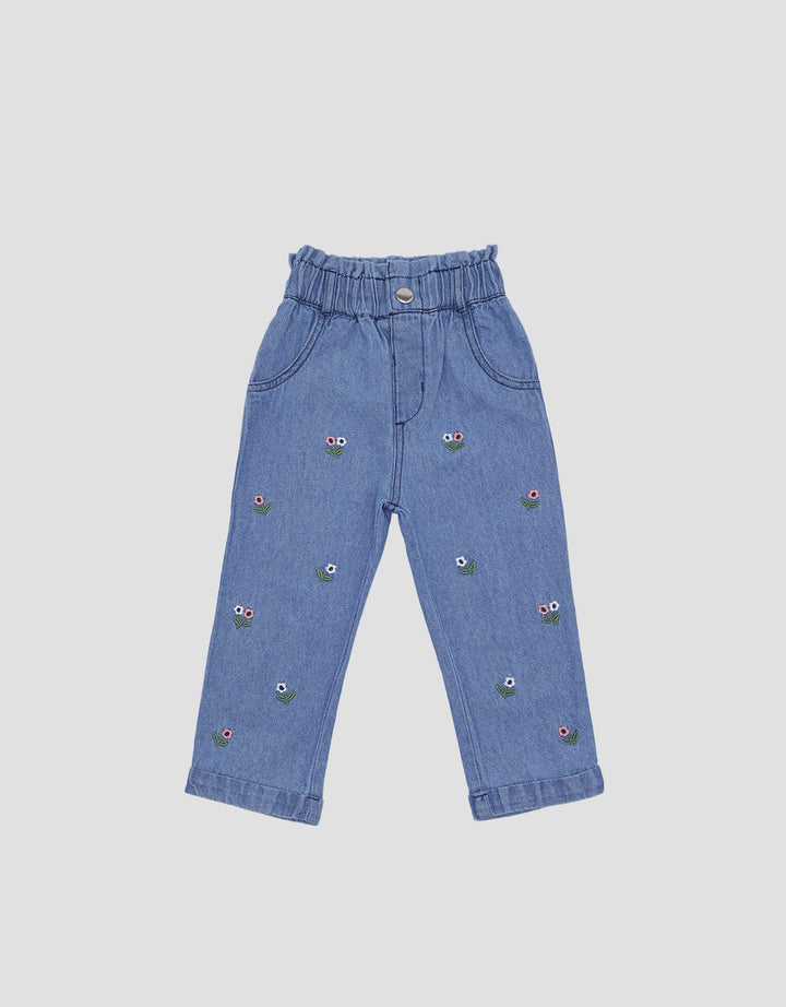 Pipiniko Fp Flower Celana Panjang Denim Anak Perempuan