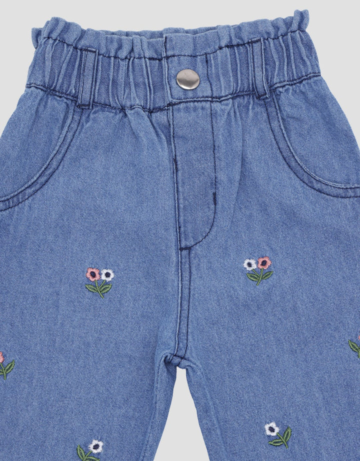 Pipiniko Fp Flower Celana Panjang Denim Anak Perempuan