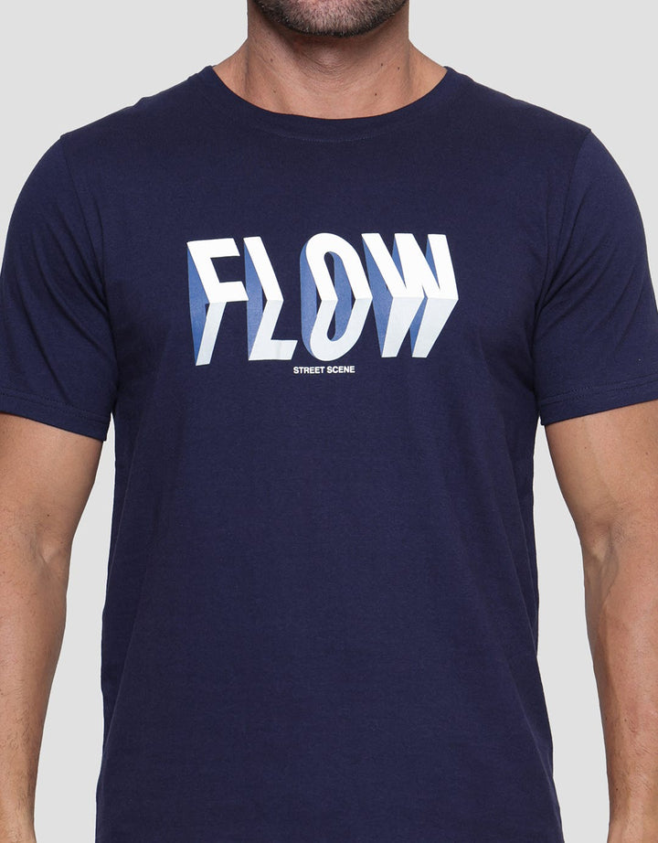 T Zone Flow 3D Print Kaos Casual Pria