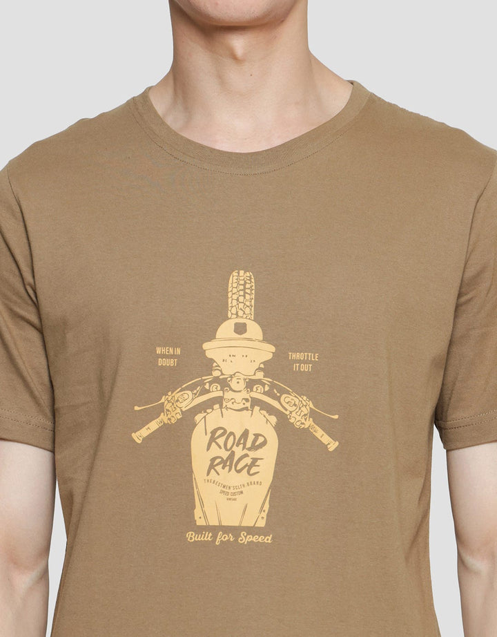 T Zone Print Long Ride Kaos Lengan Pendek Pria