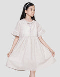 Sweet Miss Midi Dress Bunga Leher Kerut Tangan Terompet Anak Perempuan