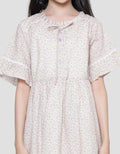 Sweet Miss Midi Dress Bunga Leher Kerut Tangan Terompet Anak Perempuan