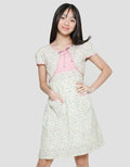 Sweet Miss Bunga Fake 2 Pcs Bolero Komb Polos Midi Dress Anak Perempuan